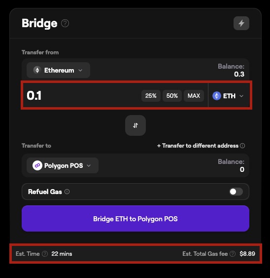 3. ETH to Polygon Bridge POS