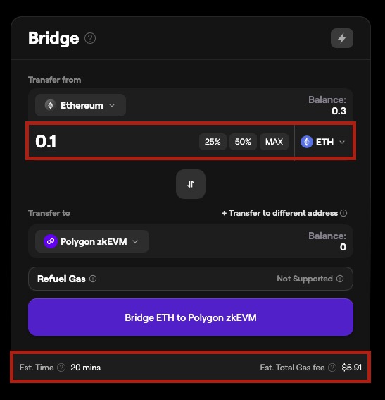 5. ETH to Polygon Bridge 
